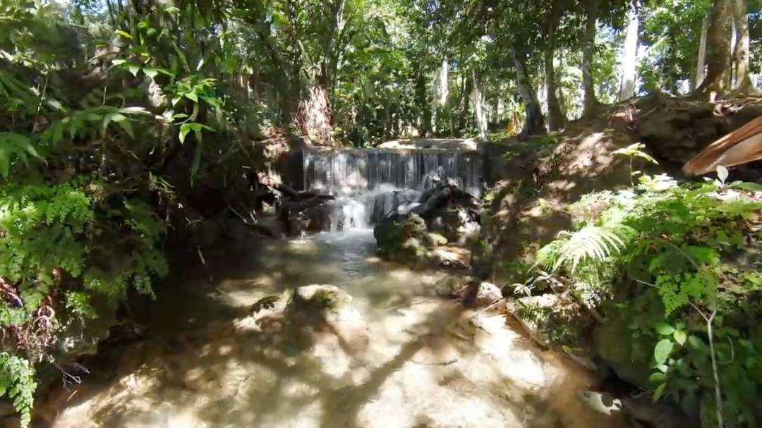 Image of a small river with a waterfall in Dominican Republic